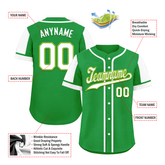 Custom Green White Raglan Sleeves Personalized Authentic Baseball Jersey BSBJ01-D017192